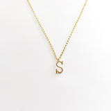 Lowercase Typewriter Font Initial s necklace. Make It Personal With One Special Letter.  Each Typewriter font initial is originally hand-forged one by one. Each letter is hammered delicately to add some sparkle and shine just like you.   14k Gold Filled