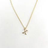 Lowercase Typewriter Font Initial x necklace. Make It Personal With One Special Letter.  Each Typewriter font initial is originally hand-forged one by one. Each letter is hammered delicately to add some sparkle and shine just like you.   14k Gold Filled