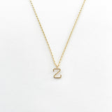 Lowercase Typewriter Font Initial z necklace. Make It Personal With One Special Letter.  Each Typewriter font initial is originally hand-forged one by one. Each letter is hammered delicately to add some sparkle and shine just like you.   14k Gold Filled