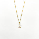 Lowercase Typewriter Font Initial k necklace. Make It Personal With One Special Letter.  Each Typewriter font initial is originally hand-forged one by one. Each letter is hammered delicately to add some sparkle and shine just like you.   14k Gold Filled
