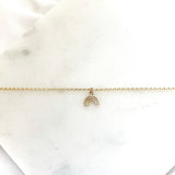 Sophisticated summer look from ground up with our dainty + classy anklets♡︎  Delicate and durable rolo chain adorned with our fav mini rainbow charm - perfect anklet for any outfit, any mood!     14K Gold Filled 