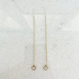 Mini Heart Threader Earrings are minimalist in nature with a playful touch embodied in a chic look.  Designed to be worn through one or multiple piercings and perfect for everyday wear from work to play.