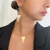 Golden Triangle Curve Bar Necklace