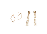 Looking for something a little bit more than just studs? Make a statement with these studs with short chain backing. Whether you choose to wear studs with your own regular stud backings or our natural elegant flow style, you're sure to love your look! The 2-way styles of these earrings are a must-have!