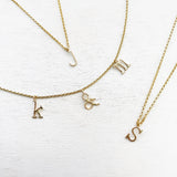 Typewriter Font Letter Necklace 3 Letters. Personalized Necklace. Customizable Necklace. one of a kind necklace.  Create a one-of-a-kind necklace that means something special to you. Keep that connection wherever you go.   Each Typewriter font initial is originally hand-forged one by one. Each letter is hammered delicately to add some sparkle and shine just like you.     14k Gold Filled
