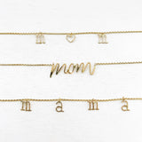 Typewriter Font Letter Necklace 4 Letters. Personalized Necklace. Customizable Necklace. one of a kind necklace.  Create a one-of-a-kind necklace that means something special to you. Keep that connection wherever you go.   Each Typewriter font initial is originally hand-forged one by one. Each letter is hammered delicately to add some sparkle and shine just like you.     14k Gold Filled