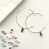 Circle Hoops with swarovski crystals. Geometric Hoops. Geo Hoops with crystals. Resigned our original GEO Hoops.  STYLE versatile, BE luxury.  They can be worn in 2 ways - dazzle them with your choice of Swarovski crystals or    wear them simple as plain hoops.    14K Gold Filled  Swarovski crystals  Size w/ crystal: approximately 2 3/8"  *They come with rubber backings.