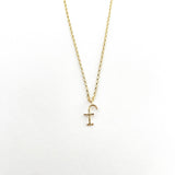 Lowercase Typewriter Font Initial f necklace. Make It Personal With One Special Letter.  Each Typewriter font initial is originally hand-forged one by one. Each letter is hammered delicately to add some sparkle and shine just like you.   14k Gold Filled