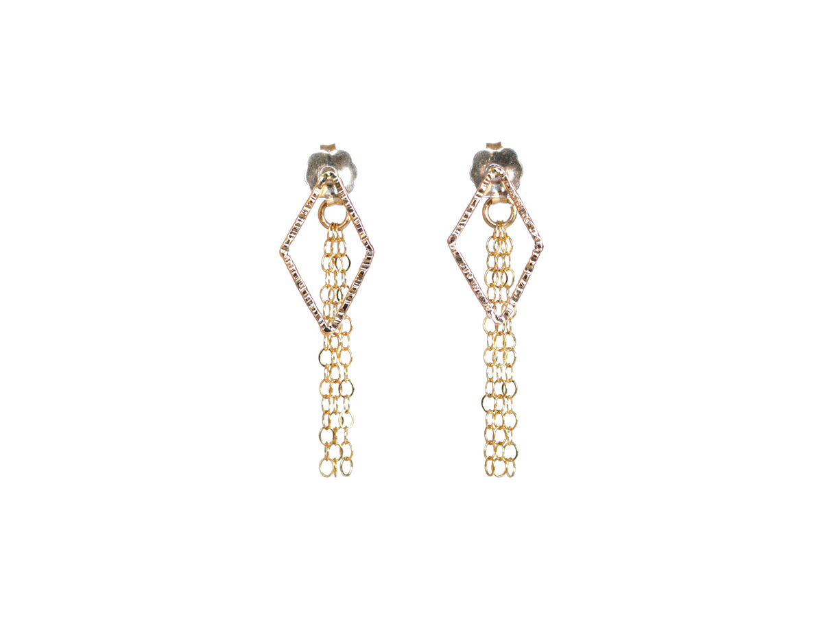 Diamond Studs with Short Chain – i.a.m Jewelry & Creations