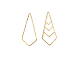 Elongated Chevron Earrings are asymmetrical and unique style that elevate you to the modern look. They are made of 14K gold filled.