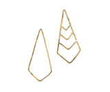 Elongated Chevron Earrings are asymmetrical and unique style that elevate you to the modern look. They are made of 14K gold filled. They are made of 14K gold filled. 
