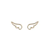 Angel Wing studs made of 14K Gold Filled. Dainty and feminine studs that keeps delicate and minimal look.