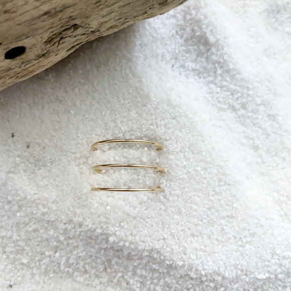 Level up your layering game with our Ultra Thin Stackable Rings! Be creative and unique by wearing these rings any way you want. You can be bold and feminine or dainty and chic. The possibilities are limitless.   14K Gold Filled;  Nickel Free