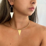 Be authentic. Be original. Your true self is as beautiful as nature itself. Stay confident and stay real with our Golden Triangle collection.  The Golden Triangle Earring's simple design will fit with any style. It is elegant enough to compliment your evening wear yet versatile enough to accentuate your casual wear.  14K GOLD FILLED.