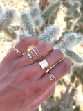 Level up your stacking game with our Ultra Thin Stackable Rings! Be creative and unique by wearing these rings any way you want. You can be bold and feminine or dainty and chic. The possibilities are limitless.   14K Gold Filled  Nickel Free