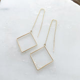 Small Square Threader Earrings