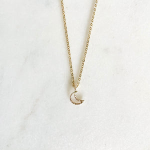 Glow up your look with our elegant Mini Moon necklace. Complete your minimalist look and add a delicate touch to any outfit.   14K Gold Filled, Nickel Free