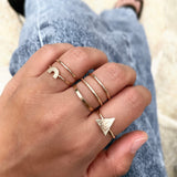 Sacred Geo Rings are perfect in their subtle imperfections to enhance the bold yet contemporary silhouette, where Retro meets Modern in these unique geometric shapes.  14K Gold Filled; Nickel Free