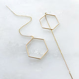 The Small Hexagon Threaders elevate your style to the chicest with the dainty chain threader.   Despite their small size, these playful threaders embody a feminine look in the most delicate way. Perfect for everyday wear from work to play.     14K Gold Filled Chain: 4" length