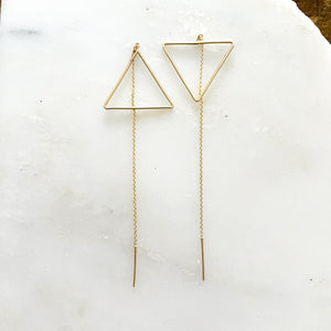 Small Triangle Threader Earrings