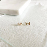Dewdrop Collection - You didn't know you need, but now you won't be able to live without!  Start a new day with dewdrop earrings that bring magic and spark joy in your life.  These minimal dainty bow studs are the perfect addition to your everyday stack and your new favorite earrings that you never wanna take off!     14k Gold Filled  Approximately 5mm x 8mm (0.2" x 0.3")