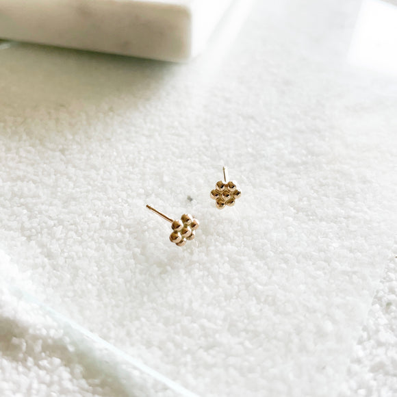 Dewdrop Collection - You didn't know you need, but now you won't be able to live without!  Start a new day with dewdrop earrings that bring magic and spark joy in your life.  These minimal dainty studs are the perfect addition to your everyday stack and your new favorite earrings that you never wanna take off!     14k Gold Filled  Approximately 5mm x 5mm (0.2