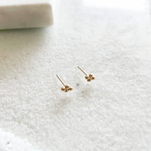 Dewdrop Collection - You didn't know you need, but now you won't be able to live without!  Start a new day with dewdrop earrings that bring magic and spark joy in your life.  These dainty micro studs are the perfect addition to your everyday stack and your new favorite earrings that you never wanna take off!     14k Gold Filled  Approximately 3mm x 5mm (0.15" x 0.2")