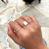 Sacred Geo Rings are perfect in their subtle imperfections to enhance the bold yet contemporary silhouette, where Retro meets Modern in these unique geometric shapes.  14K Gold Filled ; Nickel Free
