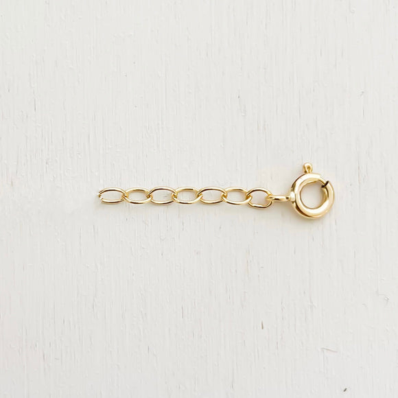 Transform your favorite necklace, bracelet or anklet into your desired size!  Clip the extender clasp onto the last link of your jewelry and wear more flexibly in different length!    14k gold filled  Size: 1”