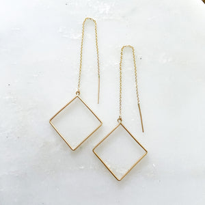 Small Square Threader Earrings